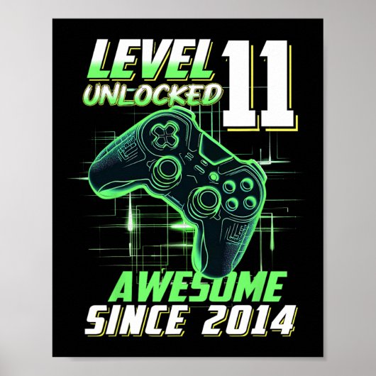 Level 11 freigeschaltet Großartig Seit 2014 11. Ge Poster (Vorne)