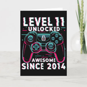Level 11 freigeschaltet Videospiel 11. Geburtstag Karte