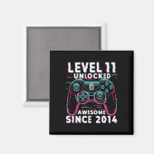 Level 11 freigeschaltet Videospiel 11. Geburtstag  Magnet (Vorderseite/Rückseite)