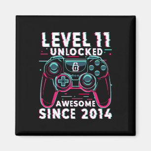 Level 11 freigeschaltet Videospiel 11. Geburtstag Magnet