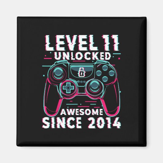 Level 11 freigeschaltet Videospiel 11. Geburtstag  Magnet (Vorne)