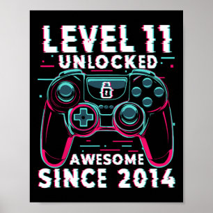 Level 11 freigeschaltet Videospiel 11. Geburtstag  Poster