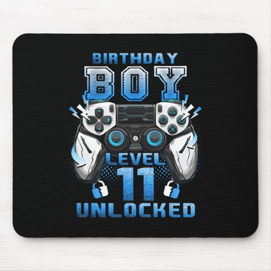 Level 11 freigeschaltet Videospieler 11. Geburtsta Mousepad (Vorne)
