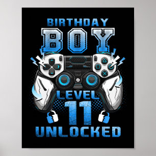 Level 11 freigeschaltet Videospieler 11. Geburtsta Poster