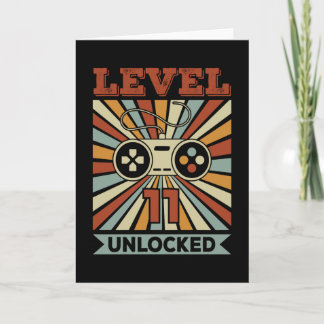 Level 11 freigeschaltet Videospieler Geburtstag Karte
