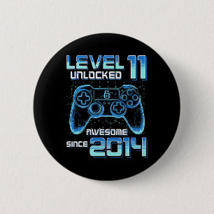 Level 11 freigeschaltet Videospielparty 11. Geburt Button