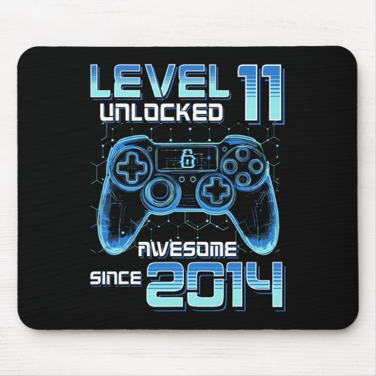 Level 11 freigeschaltet Videospielparty 11. Geburt Mousepad (Vorne)