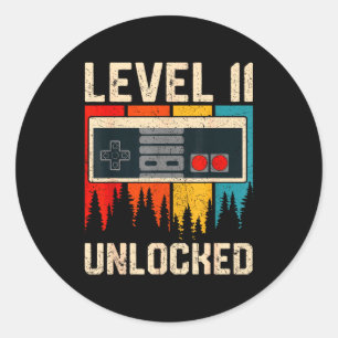 Level 11 freigeschaltete Videospiel-Controller-Geb Runder Aufkleber