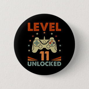 Level 11 Unlock Video Gamer 11. Geburtstag 11 Jahr Button