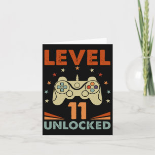 Level 11 Unlock Video Gamer 11. Geburtstag 11 Jahr Karte