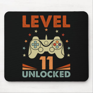 Level 11 Unlock Video Gamer 11. Geburtstag 11 Jahr Mousepad