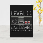 Level 11 Unlocked 11th Birthday 11 Year Old Video Karte (Gelbe Blume)