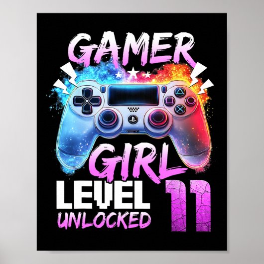 Level 11 Unlocked Awesome 2014 Video Game 11th Bir Poster (Vorne)