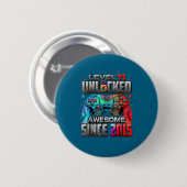 Level 11 Unlocked Awesome Since 2015 11th Birthday Button (Vorne & Hinten)