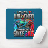 Level 11 Unlocked Awesome Since 2015 11th Birthday Mousepad (Mit Mouse)