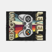 Level 11 Unlocked Retro Video Game 11th Birthday G Fleecedecke (Vorderseite (Horizontal))