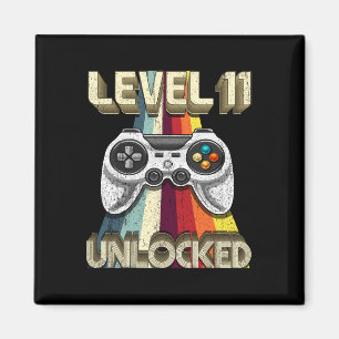 Level 11 Unlocked Retro Video Game 11th Birthday G Magnet