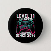 Level 11 Unlocked Video Game 11th Birthday Gamer B Button (Vorderseite)