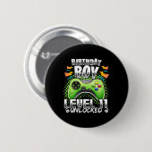 Level 11 Unlocked Video Game 11th Birthday Gamer G Button (Vorne & Hinten)