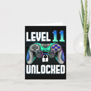 Level 11 Unlocked Video Game 11th Birthday Gamer G Karte