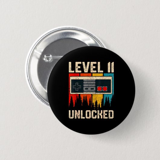 Level 11 Unlocked Video Game Controller Birthday M Button (Vorne & Hinten)