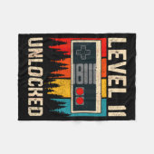 Level 11 Unlocked Video Game Controller Birthday M Fleecedecke (Vorderseite (Horizontal))