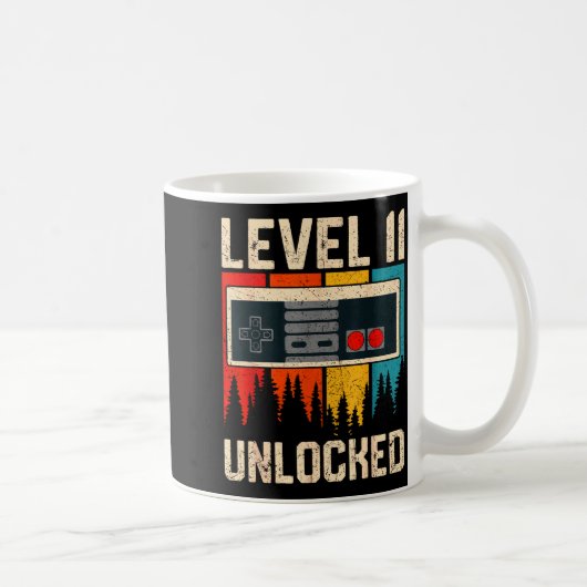 Level 11 Unlocked Video Game Controller Birthday M Kaffeetasse (Rechts)