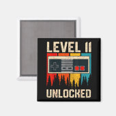 Level 11 Unlocked Video Game Controller Birthday M Magnet (Vorderseite/Rückseite)