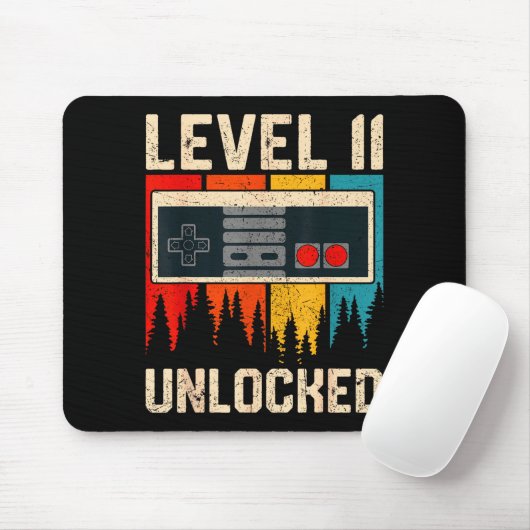 Level 11 Unlocked Video Game Controller Birthday M Mousepad (Mit Mouse)