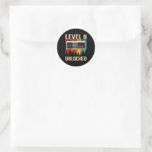 Level 11 Unlocked Video Game Controller Birthday M Runder Aufkleber (Tasche)