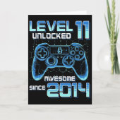 Level 11 Unlocked Video Game Party 11th Birthday G Karte (Vorderseite)