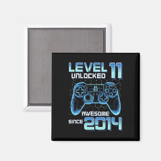 Level 11 Unlocked Video Game Party 11th Birthday G Magnet (Vorderseite/Rückseite)