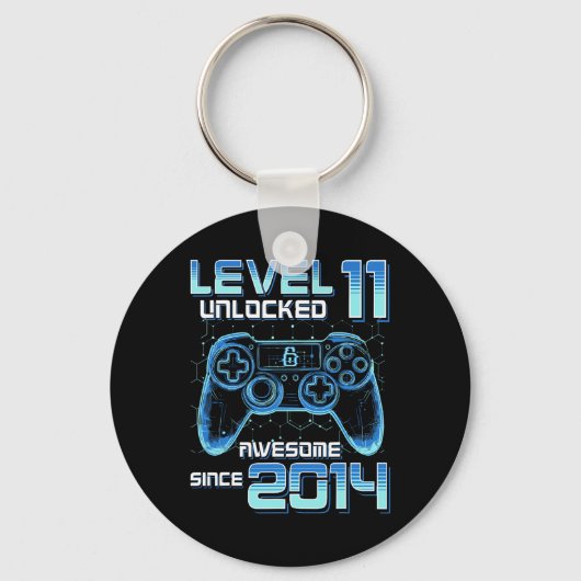 Level 11 Unlocked Video Game Party 11th Birthday G Schlüsselanhänger (Vorderseite)