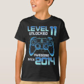 Level 11 Unlocked Video Game Party 11th Birthday G T-Shirt (Vorderseite)