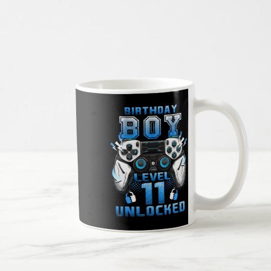 Level 11 Unlocked Video Gamer 11th Birthday Boys  Kaffeetasse (Rechts)