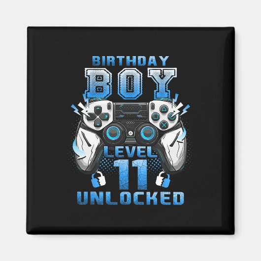 Level 11 Unlocked Video Gamer 11th Birthday Boys Magnet (Vorne)