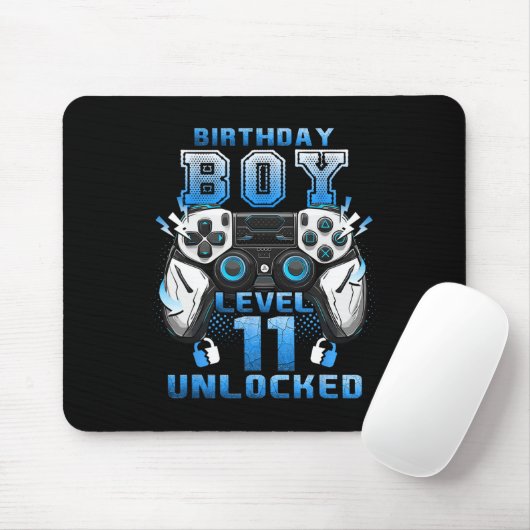 Level 11 Unlocked Video Gamer 11th Birthday Boys  Mousepad (Mit Mouse)