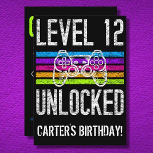 Level 12 freigeschaltet 12. Geburtstag Personalisi Einladung