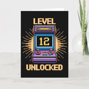 Level 12 freigeschaltet Geburtstags-Gamer 12 Jahre Karte