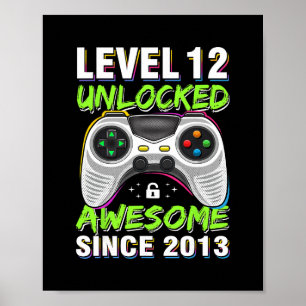 Level 12 freigeschaltet Großartig Seit 2013 12. Ge Poster