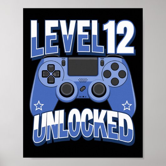 Level 12 freigeschaltet Lustiger Videospieler 12.  Poster (Vorne)