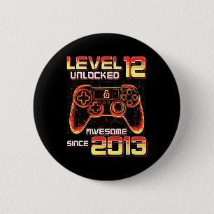 Level 12 freigeschaltet Videospielparty 12. Geburt Button