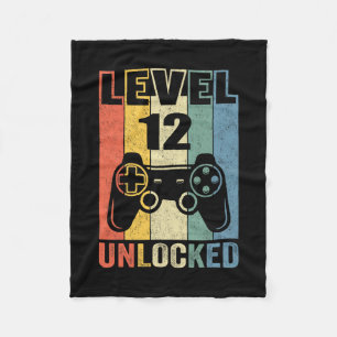 Level 12 freigeschaltetes Shirt Lustiger Videospie Fleecedecke