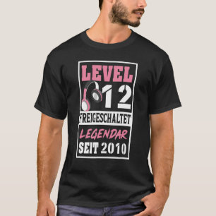 Level 12 Jahre Gamer Girl seit 2010 Geburtstagsfei T-Shirt