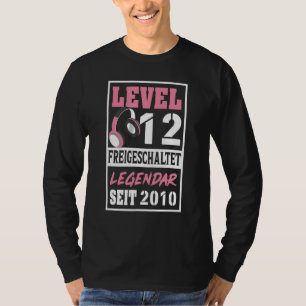Level 12 Jahre Gamer Girl seit 2010 Geburtstagsfei T-Shirt