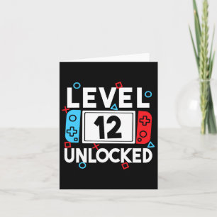 Level 12 Unlock Gamer 12. Geburtstag Videospiel B Karte