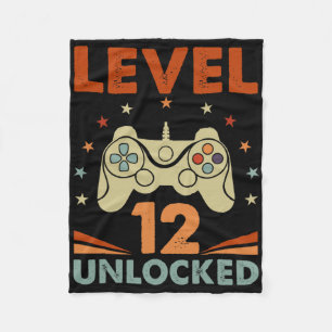 Level 12 Unlock Video Gamer 12. Geburtstag 12 Jahr Fleecedecke