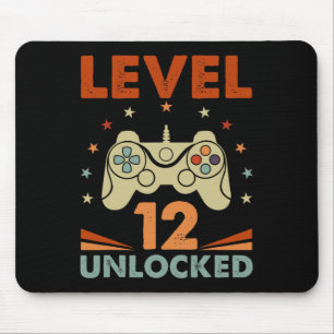 Level 12 Unlock Video Gamer 12. Geburtstag 12 Jahr Mousepad