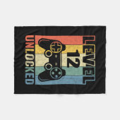 Level 12 Unlocked Shirt Funny Video Gamer 12th Bir Fleecedecke (Vorderseite (Horizontal))