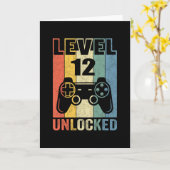 Level 12 Unlocked Shirt Funny Video Gamer 12th Bir Karte (Gelbe Blume)